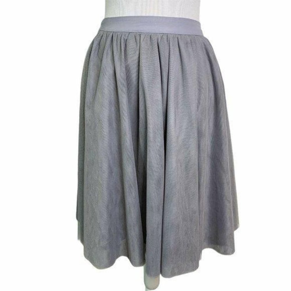 Comme Toi Mesh Layered Lined Knee Length Skirt